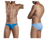 Blue men’s briefs clever 1681 with two-tone bikini design featuring a light blue waistband and lucian brand name visible