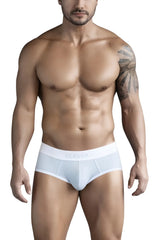 White clever brand briefs in blue with textured fabric and elastic waistband for comfortable everyday wear