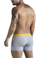 Light gray Clever 1755 Diseno boxer briefs with a bold yellow waistband designed for comfortable everyday wear