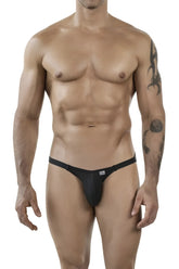 Black textured thong clever 1846 mantra bikini with sleek form-fitting design shown from the back side