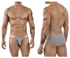 Gray textured clever 1846 mantra bikini briefs with white trim designed for comfortable everyday wear