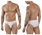White mens briefs clever 1849 eros bikini featuring sheer mesh side panel and supportive contoured design