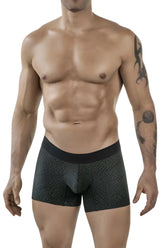 Clever 1850 laberin black boxer briefs with subtle geometric pattern and solid black waistband for comfortable wear