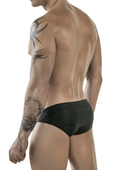 Black briefs Clever 1853 Laberin bikini color black with a subtle white geometric pattern visible from the front