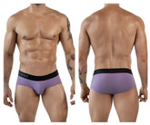 Purple textured clever 1862 oneal briefs with black elastic waistband and white clever branding in lilac color