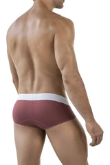 Maroon clever 1863 lecler briefs with white waistband made of soft fabric for comfortable everyday wear