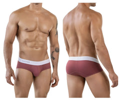 Clever 1863 lecler briefs in grape color featuring maroon fabric with a white waistband branded with clever in gray letters