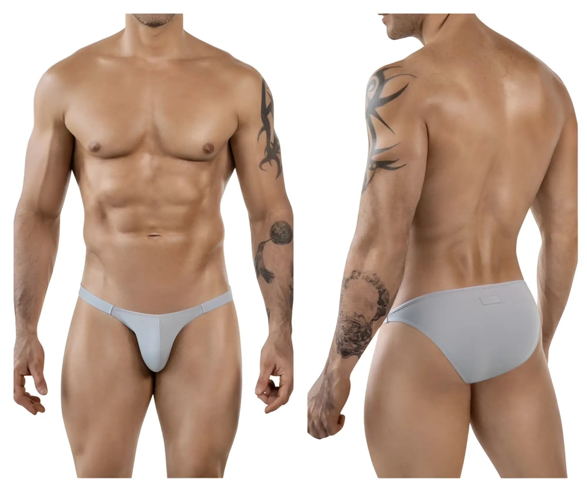 Light gray Clever 1865 Oomph Bikini seamless men’s briefs with smooth fabric finish and minimalistic design