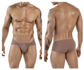 Tan clever 1870 audaz bikini briefs with smooth stretchy fabric and subtle brand tag on waistband