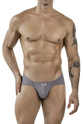 Gray clever 1870 audaz bikini briefs with smooth form-fitting design and small brand tag at the waistband