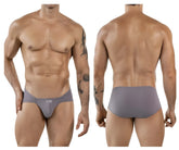 Gray clever 1870 audaz bikini briefs with smooth form-fitting design and small brand tag on waistband