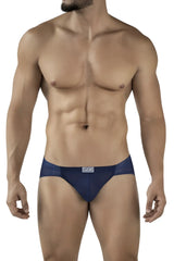 Navy blue clever 2016 mosaico briefs with subtle textured pattern and small white clever brand label on the front