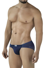 Navy blue clever 2016 mosaico briefs with a subtle geometric pattern and white brand label on the waistband
