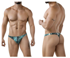 Men’s teal and black patterned clever 2020 galia thong with a sleek modern design showing the back side