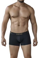 Black clever 2026 valladolid trunks boxer briefs featuring gold clever logo on waistband in black color