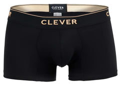 Black clever 2026 valladolid trunks boxer briefs with gold branding on waistband in black stretch fabric