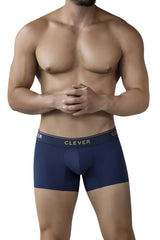 Navy blue clever 2026 Valladolid trunks with gold logo waistband designed for comfortable everyday wear