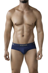 Navy blue clever 2028 valladolid briefs with subtle white logo trim on waistband comfortable for everyday wear