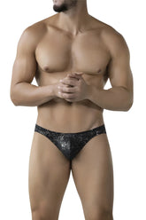 Black clever 2039 galaxy briefs with shimmering sequined glittery texture for stylish comfortable wear