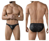 Black clever 2039 galaxy briefs with a sparkling black sequined glittery texture for stylish underwear wear