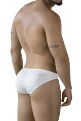 White lace briefs with a delicate speckled pattern from clever 2039 galaxy briefs color white collection