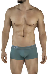 Teal-colored clever 2042 Mendoza trunks with a white waistband featuring the clever brand name in form-fitting fabric