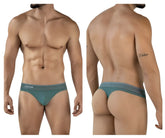 Teal green clever 2044 mendoza thongs with form-fitting fabric and subtle white stripe waistband branding visible