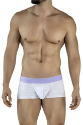 White men’s briefs clever 2056 maze trunks color lilac with subtle lavender pattern and matching waistband