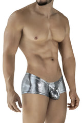 Shiny silver metallic briefs with a textured reflective surface clever 2058 sparkles trunks black color