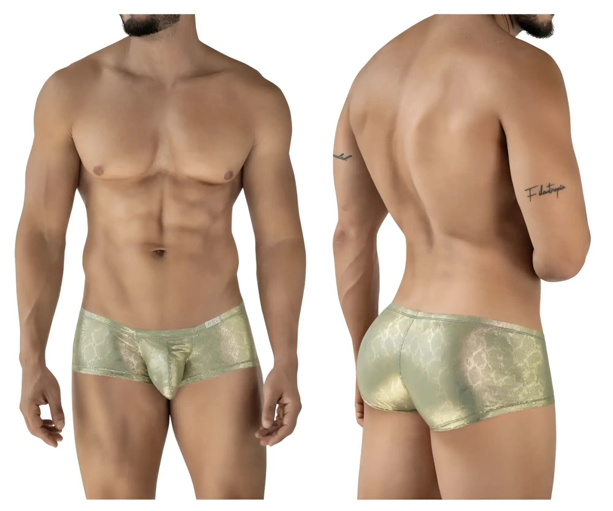 Men’s metallic gold patterned briefs clever 2061 diamond trunks designed for style and comfort