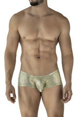 Gold metallic patterned briefs clever 2061 diamond trunks in gold color showing front view