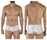 Silver clever 2061 diamond trunks briefs with white lace trim subtle pattern and central pouch design