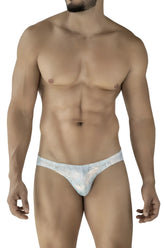 Light blue and white patterned Clever 2062 Diamond Briefs with a subtle shimmer finish for men
