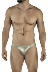 Shiny metallic gold thong clever 2063 diamond thongs with a sleek form-fitting design