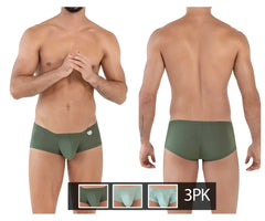 Olive green clever 229934 men’s briefs with smooth form fitting design and small white logo on left hipband