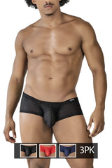Black mesh briefs with perforated design and cleve waistband from clever 229947 3pk Australian Latin trunks set