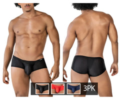 Clever 229947 black mesh briefs with perforated design and contoured cut in australian latin trunks 3pk set