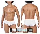 White men’s briefs clever 229951 with smooth form-fitting design and subtle seam detail in blue white and green colors