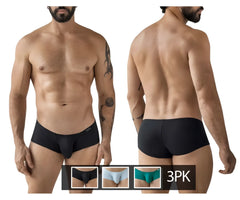 Black men’s clever 229960 3pk australian latin trunks with smooth form-fitting design multicolored briefs