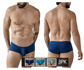 Men’s clever 229962 3pk australian latin trunks navy blue briefs with smooth form-fitting fabric and contoured design