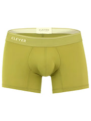 Olive green clever 26008 atenea boxer briefs with ribbed texture and embroidered waistband for comfortable wear