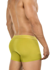 A pair of clever 26008 atenea boxer briefs in vibrant lime green with smooth stretchy fabric and a snug waistband