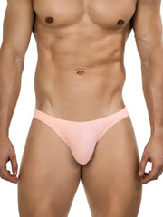 A light pink ribbed fabric thong with a smooth, form-fitting design from clever 26017 apolo bikini vibrant orange collection