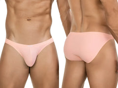 Pink ribbed men’s briefs clever 26017 apolo bikini in vibrant orange soft fabric front view