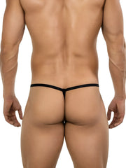 Black thong clever 26046 atlas g-string in gold with thin seamless design for bold sophistication shown from back side
