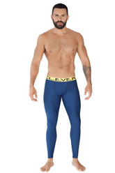 Clever ideal athletic pants dark blue with yellow waistband and black clever lettering size medium