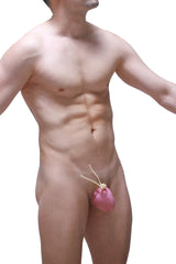Pink fabric pouch with drawstring closure by petitq designed for discreet and portable storage