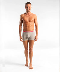 Gray cocksox classic boxer briefs with pink elastic waistband in ghost grey csx12 size s for comfortable support