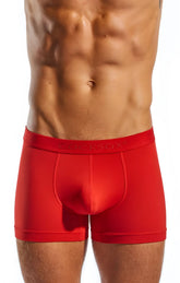 Red cocksox classic boxer brief underwear size l with snug fit elastic waistband in red color