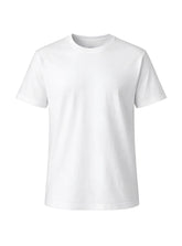 White cotton crew neck t-shirt with short sleeves made from soft breathable fabric for casual wear